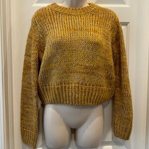 Greylin chunky knit sweater in Mustard yellow golden, crewneck size small